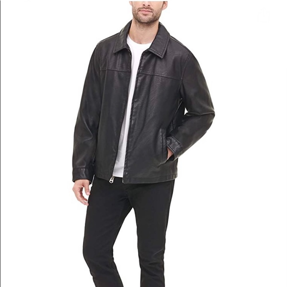 Dockers James Faux Leather Open-Bottom Jacket